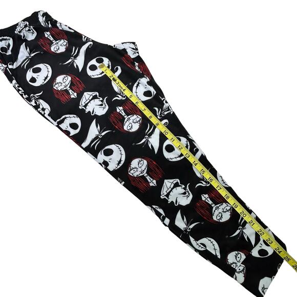 Disney Velour PJ Bottoms Medium Nightmare Before Christmas Black Red White Pants - Picture 8 of 9
